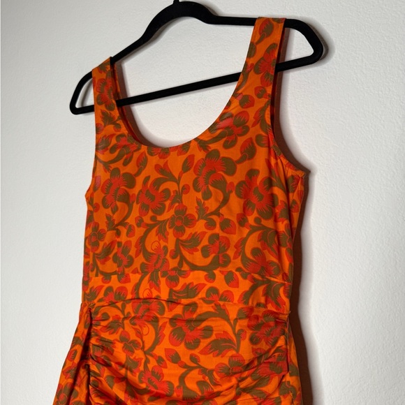 RHODE Tilda Floral Dress Bold Orange Red Size S - Picture 2 of 6
